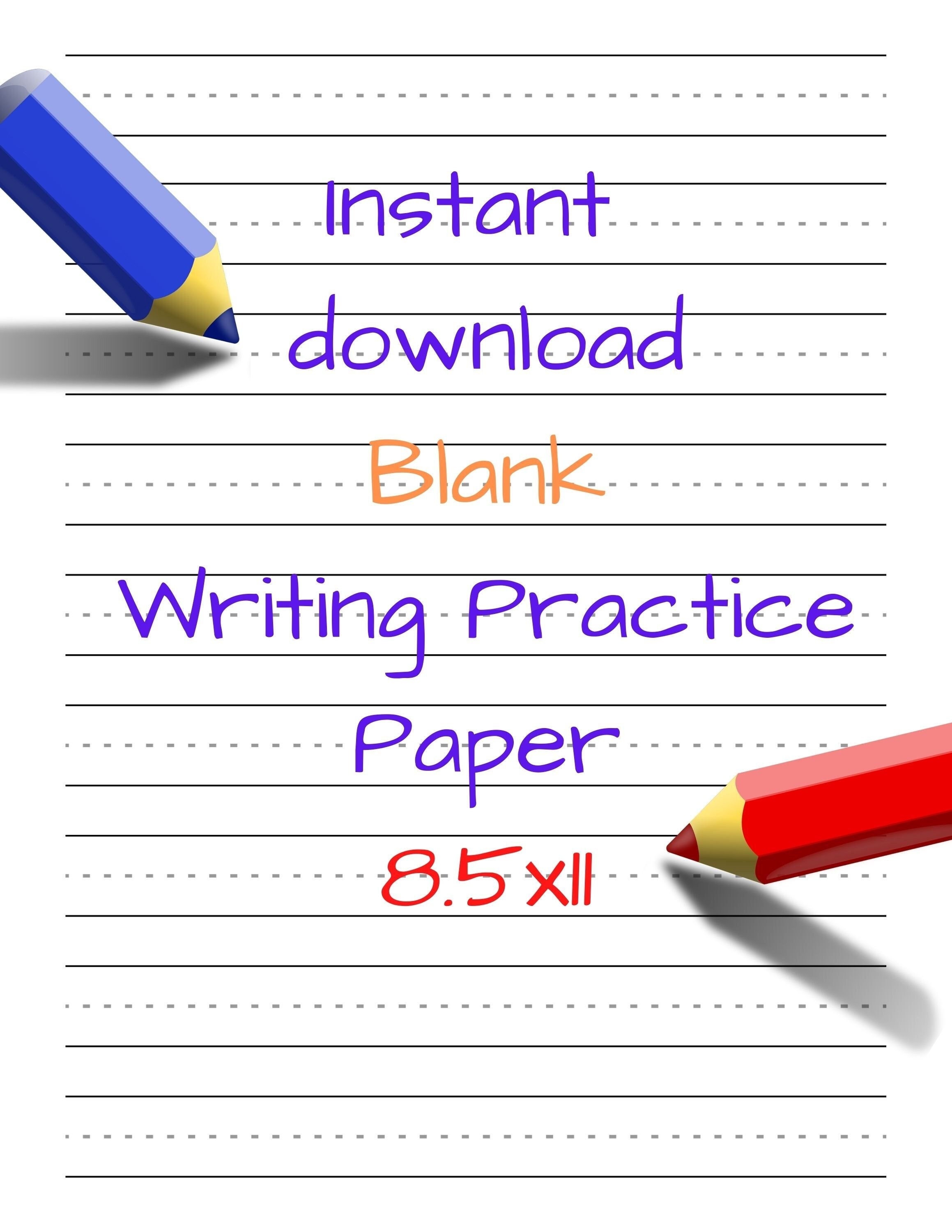 Bumper Handwriting Practice Paper for Kids Writing Practice - Etsy