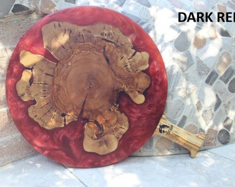 Epoxy Resin Olive Wood Charcuterie Board with Handle