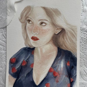 Pittura ad acquerello opera d'arte originale ritratto di ragazza sensuale bellissimo ritratto idea regalo commissione d'arte arte romantica decorazione murale dipinta a mano