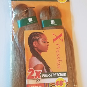 Color 27- X-pression Xpression Expression 48&quot; Braiding hair 2X Pre-Stretched
