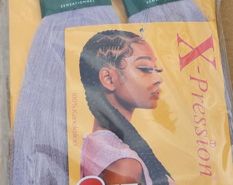 Color Lila - X-pression Xpression Expression 48" Cabello trenzado 2X preestirado