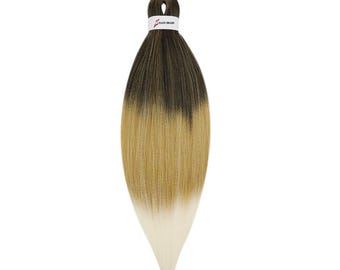 Color M21 - Cabello trenzado fácil Cabello trenzado preestirado Cabello trenzado sintético preestirado Cabello liso Yaki de 26"