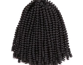 Color 1B - Trenzas de crochet con giro de primavera, trenzas de crochet, trenzas de crochet, trenzas de cabello, trenzas de cabello con giro de primavera - 30 hebras de 8"