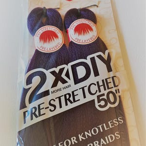 Color Violet - X-pression Xpression Expression - Outre Braid Hair Twisted Up DIY Pre-stretched Braid  2X 50″