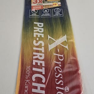 Color Rainbow - X-pression Xpression Expression 58&quot; Braiding hair 3X Pre-Stretched
