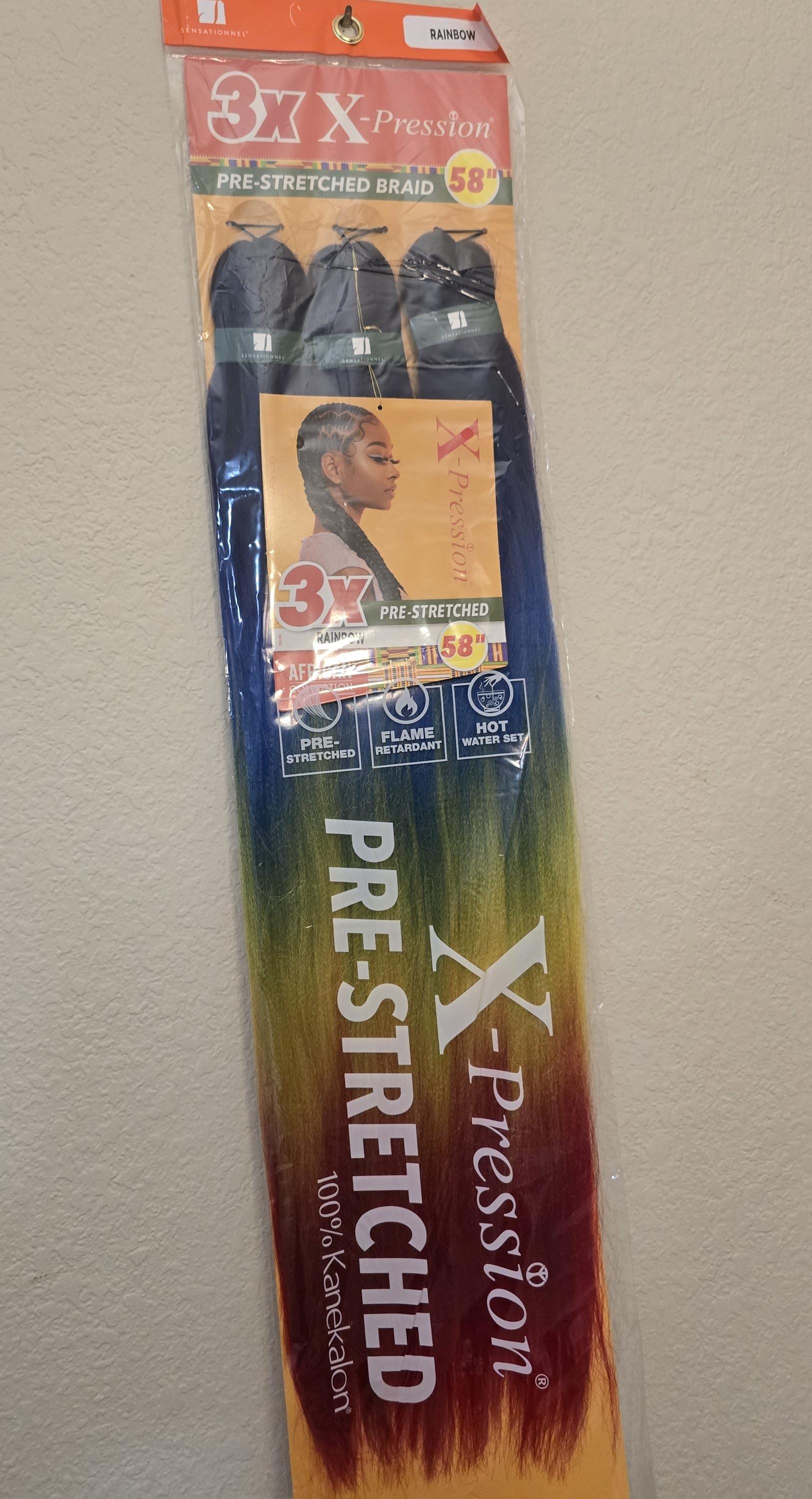 Color Rainbow - X-pression Xpression Expression 58" Braiding Hair 3X ...