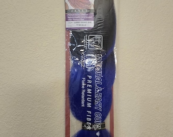 Color - TT1B/D.BLUE - Cabello trenzado ombré 100 % Kanekalon - Janet Collection Pastel Jumbo Braid Two Tone