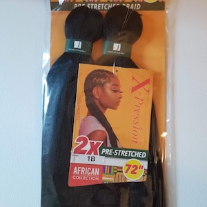 Color 1B - X-pression Xpression Expression 72&quot; Braiding hair 2X Pre-Stretched