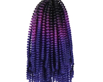 Color C10 - Trenzas de crochet con giro de primavera, trenzas de crochet, trenzas de crochet, trenzas de cabello, trenzas de cabello con giro de primavera - 30 hebras de 8"