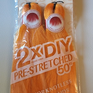 Color Orange - X-pression Xpression Expression - Outre Braid Hair Twisted Up DIY Pre-stretched Braid  2X 50″