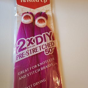 Color Fuchsia - X-pression Xpression Expression - Outre Braid Hair Twisted Up DIY Pre-stretched Braid  2X 50″