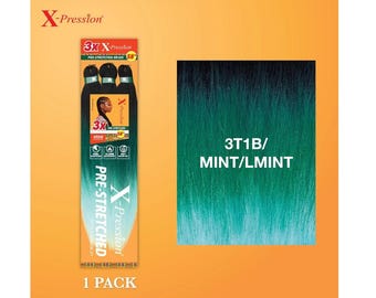 Color 3T1B/MINT/LMINT - X-pression Xpression Expression 58" Cabello trenzado 3X preestirado