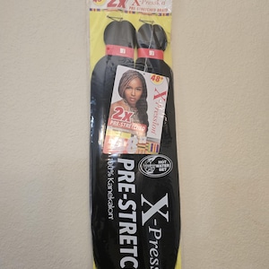 Color 1 - X-pression Xpression Expression 48&quot; Braiding hair 2X Pre-Stretched