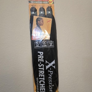 Color 1B - X-pression Xpression Expression 58&quot; Braiding hair 3X Pre-Stretched