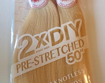 Color dorado - X-pression Xpression Expression - Trenza exterior trenzada preestirada DIY 2X 50″