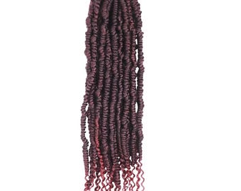 Color BUG - Trenzas de crochet retorcidas, Bomb Twist, extensiones de cabello trenzado sintético con bucle preenrollado Passion Twist, ombré Spring Twist, 18"