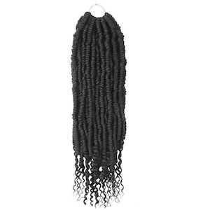 Color 1B - Twist Crochet Braids, Bomb Twist,Pre-looped Passion Twist Crochet Hair Ombre Spring Twist Synthetic Braiding Hair Extensions 18&quot;