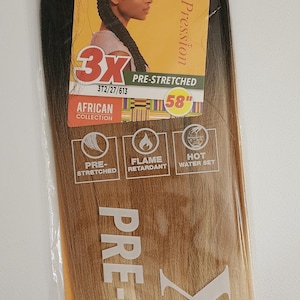 Color 3T/27/613 - X-pression Xpression Expression 58&quot; Braiding hair 3X Pre-Stretched