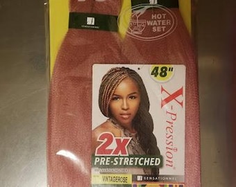 ColorVintage Rose - X-pression Xpression Expression 48" Cabello trenzado 2X preestirado