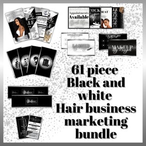 Black and white Hair business, Beauty business, service business, makeup artist, nail tech, hair stylist
