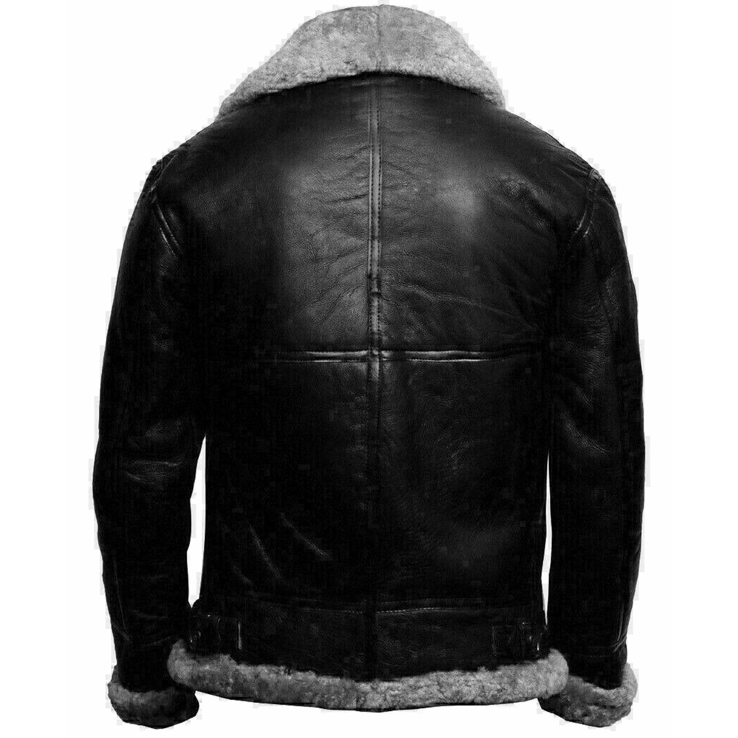 Men's RAF Aviator Real Leather Jacket Coat Bomber B3 Sheep Skin Pilot ...