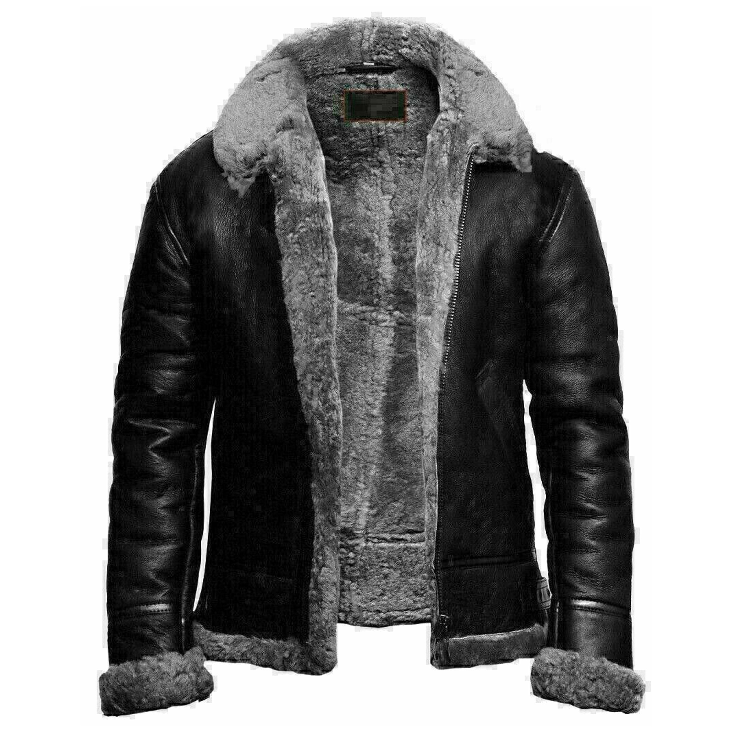 Men's RAF Aviator Real Leather Jacket Coat Bomber B3 Sheep Skin Pilot ...