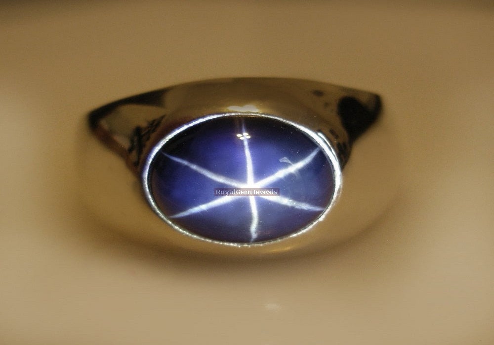 Blue Star Sapphire Men's Ring 925 Sterling Silver Ring - Etsy