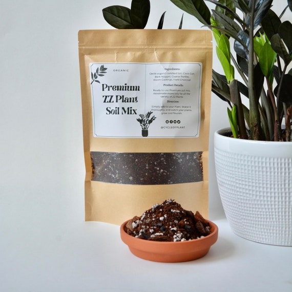 ZZ Plant Premium Potting Mix - Organic, Well-Draining Soil for Resilient Growth | Hand-Mixed Blend | Cycle of Plant
