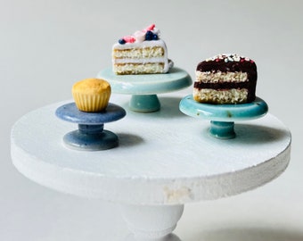 Dollhouse miniature porcelain cake stand