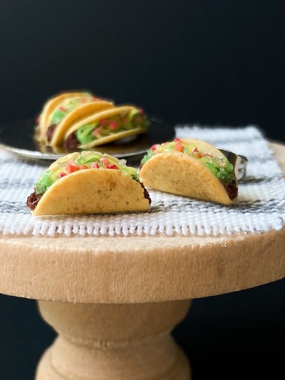 Taco Stud Earrings: Polymer Clay Tiny Food Jewelry