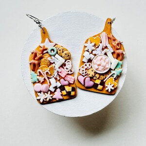 Polymer Clay Earrings // Fall Charcuterie Board // Fall Grazing Board //  Food Earrings // Miniature Food // Halloween // Accessories 