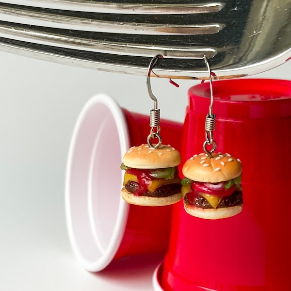 Hamburger Earrings Etsy