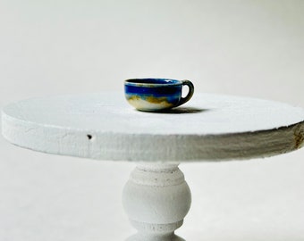 Miniature stoneware coffee mug. Dollhouse miniature, necklace, or charm