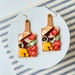 Mediterranean bread board earrings, miniature food earrings, polymer clay food jewelry, charcuterie board earrings