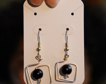 Pendientes colgantes de cuentas de cristal envueltos en alambre, pendientes de metal delicados de color plata dorada para su arte de alambre, joyería de cristal de amatista de cuarzo rosa