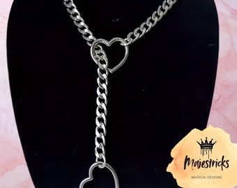 Hart slipketting choker kraag gothic liefde donker romantisch cadeau sieraden goth heks vriendin minnaar relatie voor haar magie emo