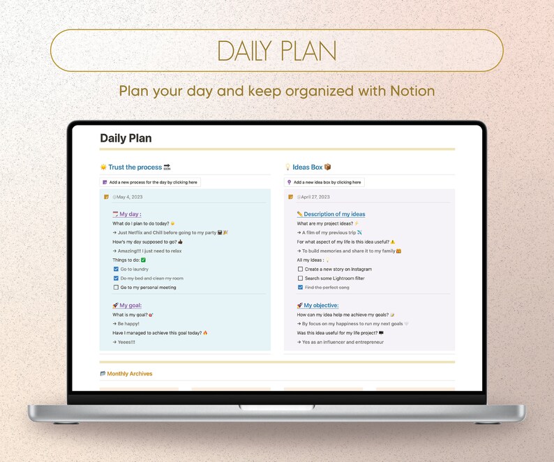 Vision Board Notion Template, Digital Notion Template, Long Term Goals Vision Board Notion Template, Digital Notion Template, Long Term Goals