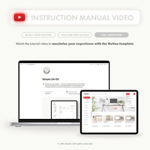 Cette image décrit qu'il est possible d'avoir accès à un manuel d'instruction sous forme de vidéo disponible directement sur YouTube. Cette vidéo est descriptive, avec une voix off en anglais.
