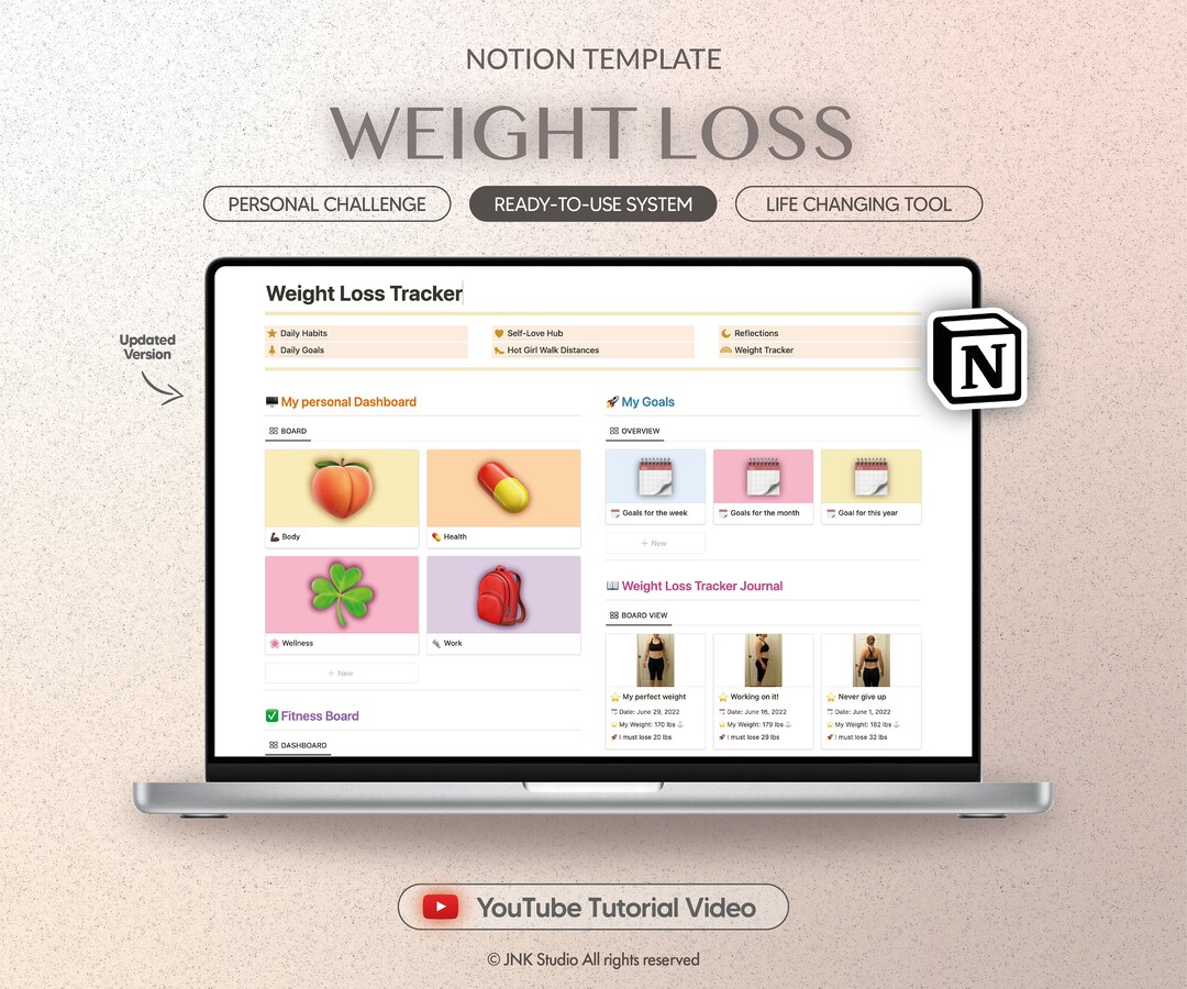 Weight Loss Tracker Notion Template Weight Tracker Personal Etsy Weight Loss Tracker Notion Template Weight Tracker Personal Etsy