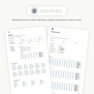 En plus d'un traqueur quotidien, hebdomadaire et mensuel, l'espace routine permet de suivre ses habitudes matinales et du soir.