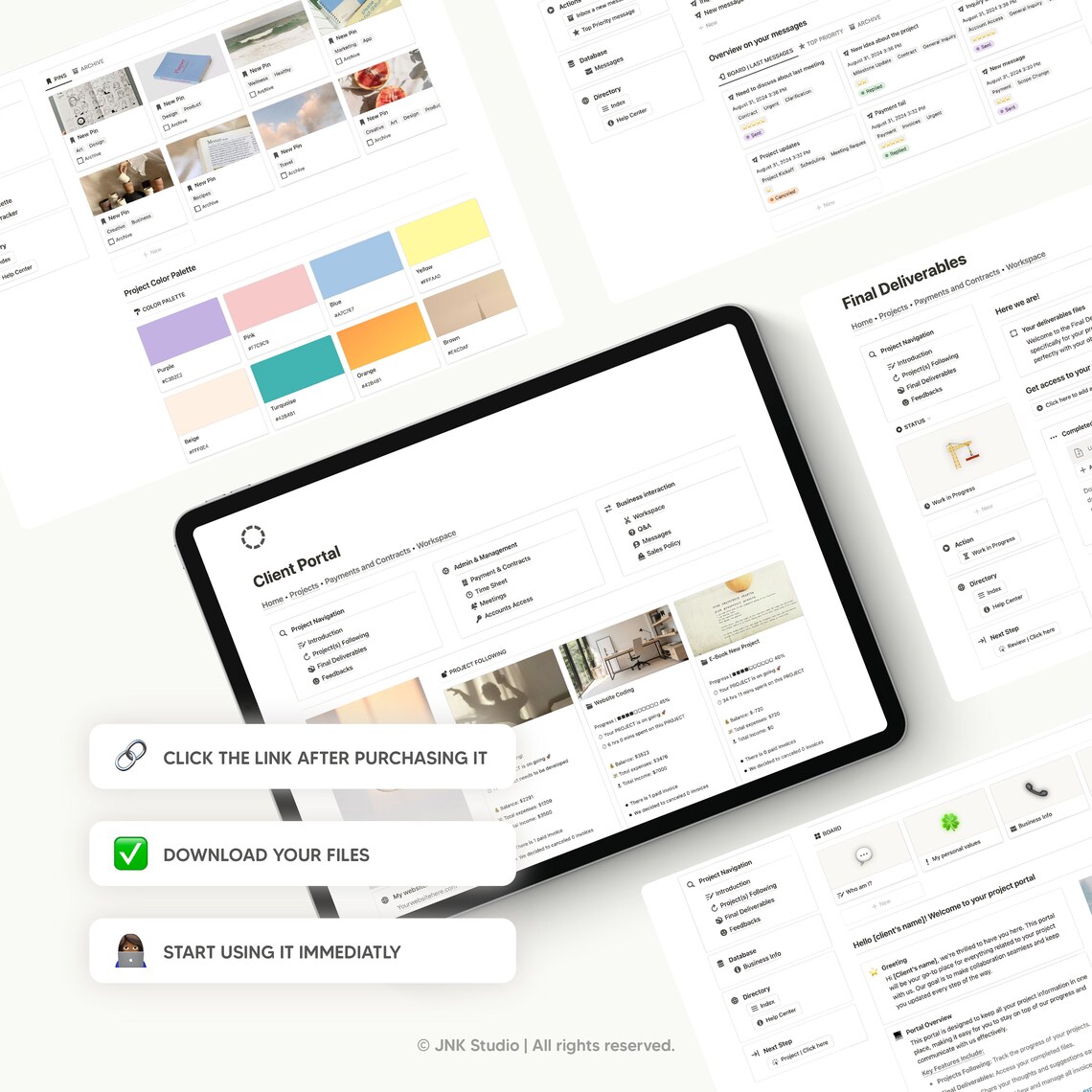 Client Portal Notion Template, Ultimate Notion Planner for Freelancers ...