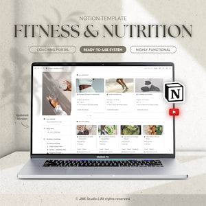 Fitness and Nutrition Coaching Portal Notion Bundle, Ultimate Notion Planner for Coaches, Workout and Nutritional Plan, Health and Progress