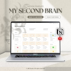My Second Brain for Notion: Planner, Digital Organization, Dashboard Template for Productivity, Wiki, and Project Management, Habits Tracker