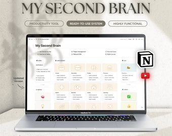 My Second Brain for Notion: Planner, Digital Organization, Dashboard Template for Productivity, Wiki, and Project Management, Habits Tracker