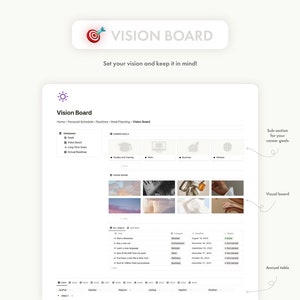 Le vision board est complet et intuitif.