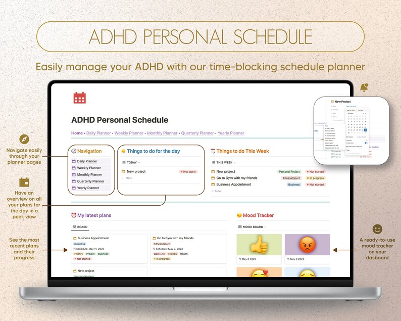 ADHD Planner for Notion Notion Template Plan Your Daily Life Etsy