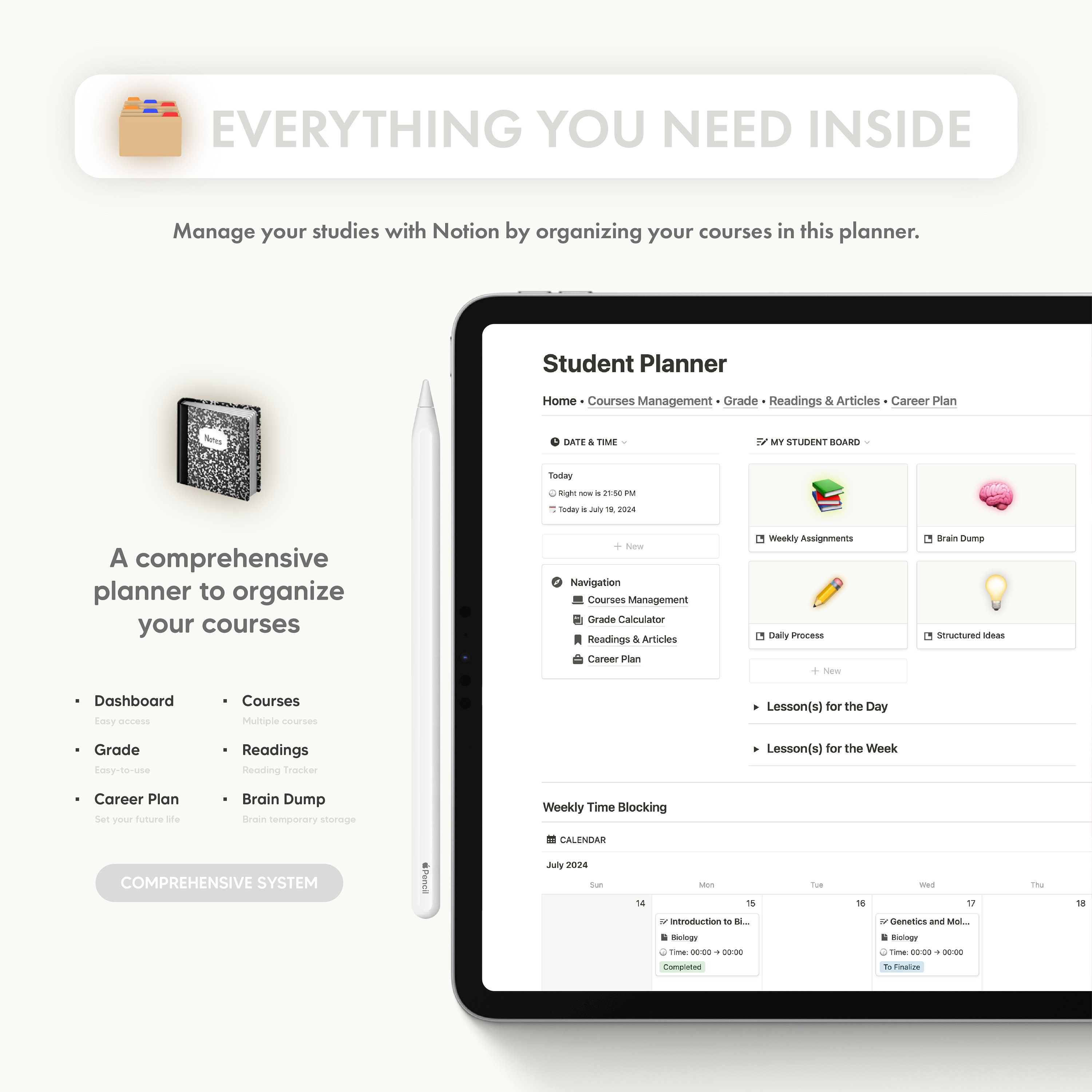 Student Planner Notion Template, Stay Organized With Notion as a ...