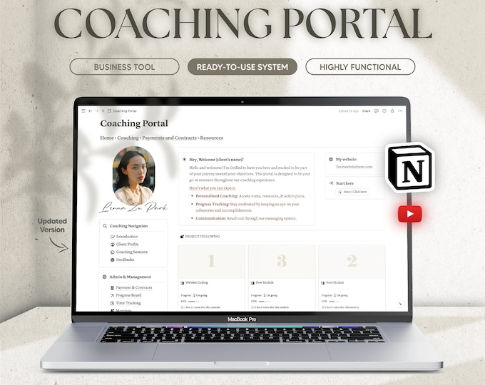 Notion Template Coaching Planner | Notion Client Portal | Online Course ...