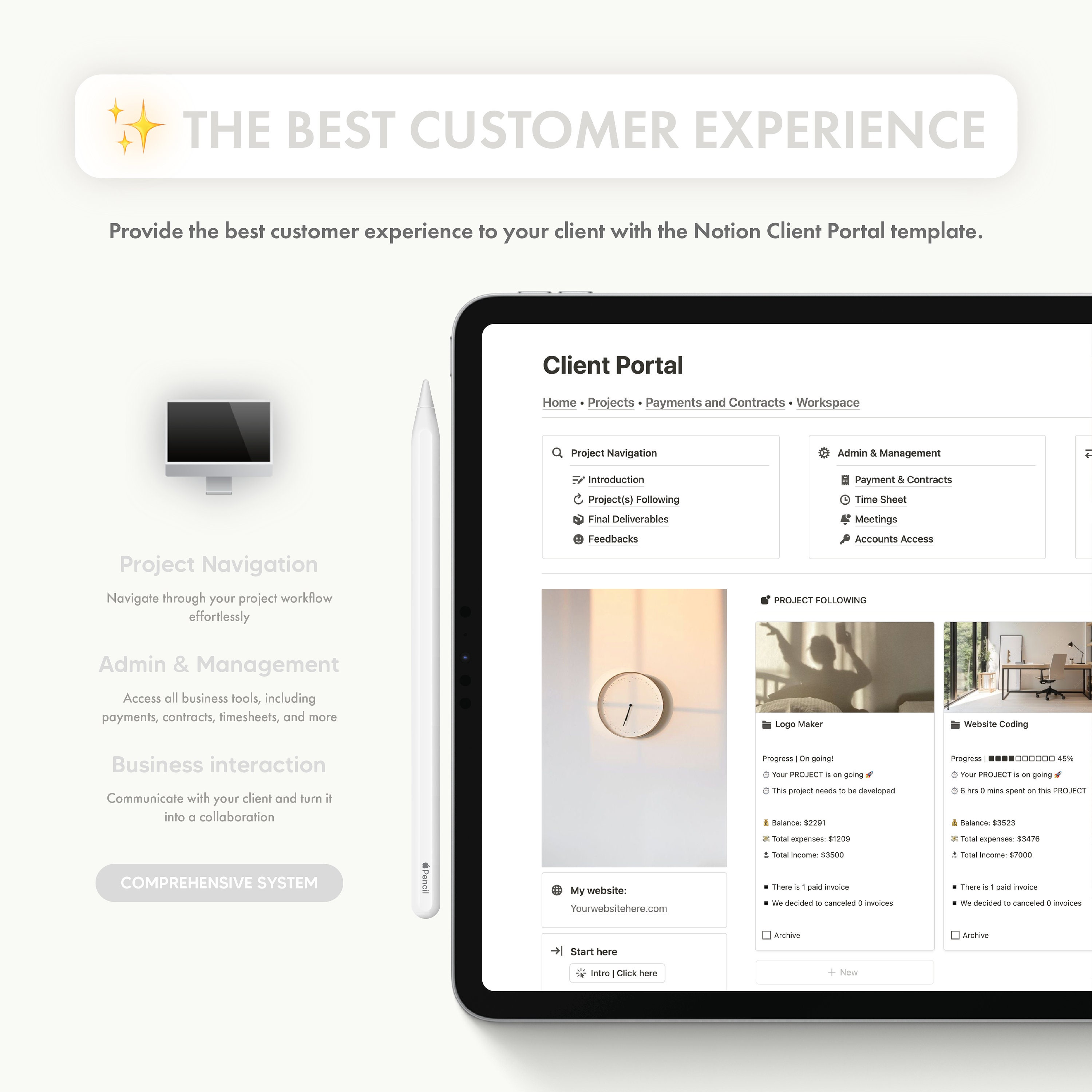 Client Portal Notion Template, Ultimate Notion Planner for Freelancers ...