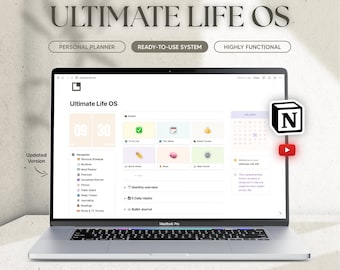 Plantilla Ultimate Life OS Notion: Organiza tu vida, Planificador Notion, Productividad, Rutinas, Ocio, Espacio de trabajo y Planificación de horarios